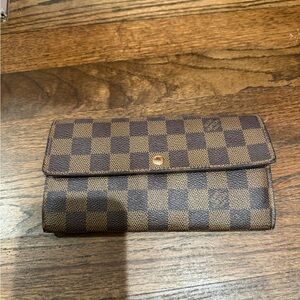Louis Vuitton Damier Ebene Long Wallet – Brown Checkered